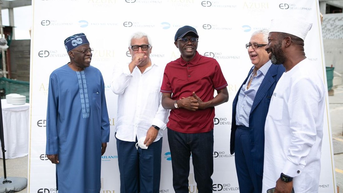 Azuri Towers light-up ceremony — dignitaries and Eko Development team, Marina District, EAC