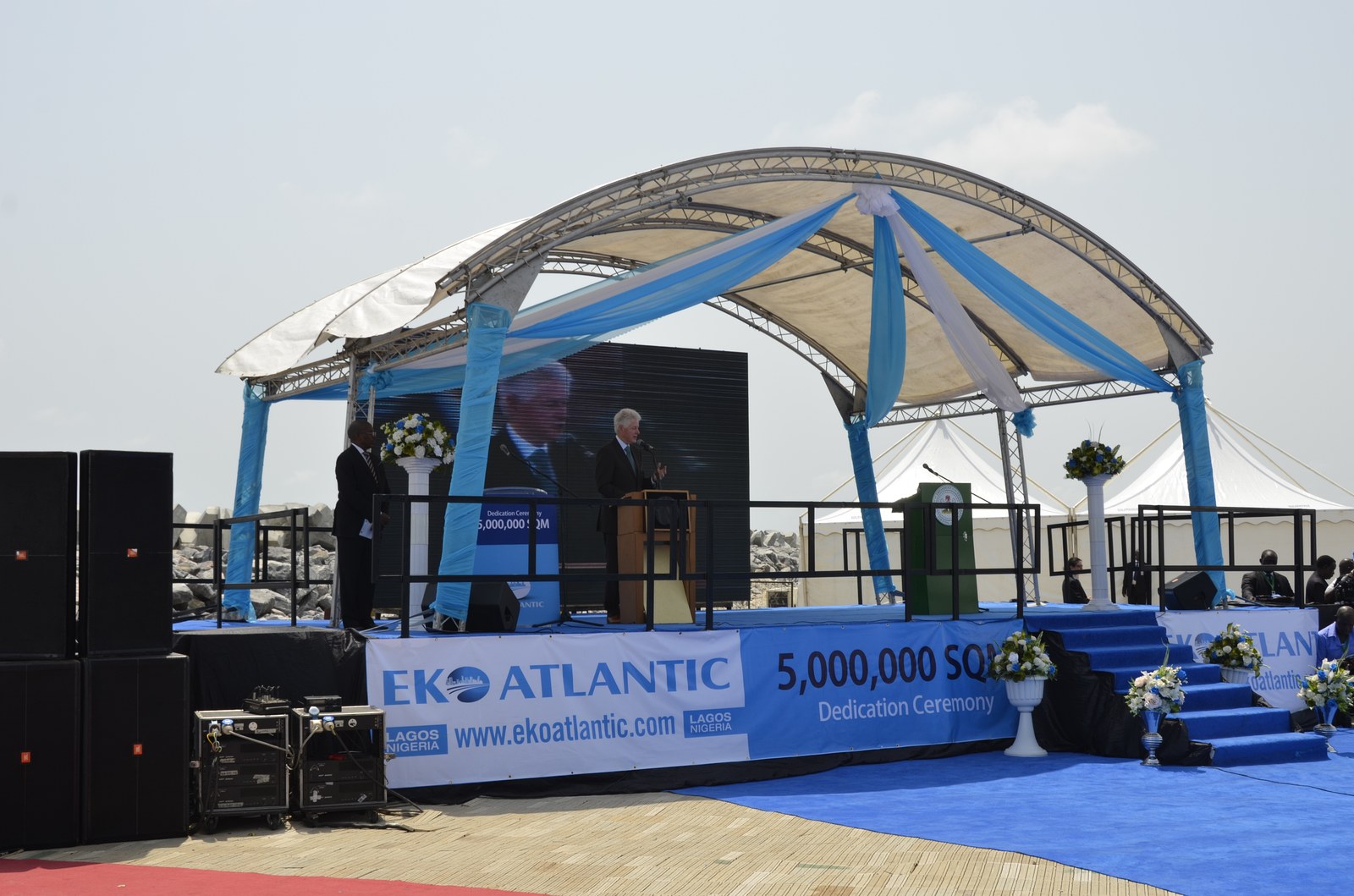 The ceremony stage — EKO ATLANTIC 5,000,000 SQM Dedication Ceremony, Eko Atlantic City, February 2013