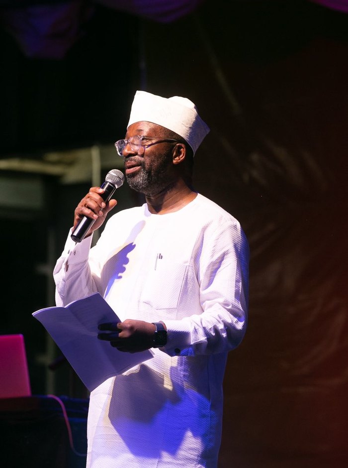 Olawale Opayinka addressing the Azuri Towers light-up ceremony, EAC, December 2021