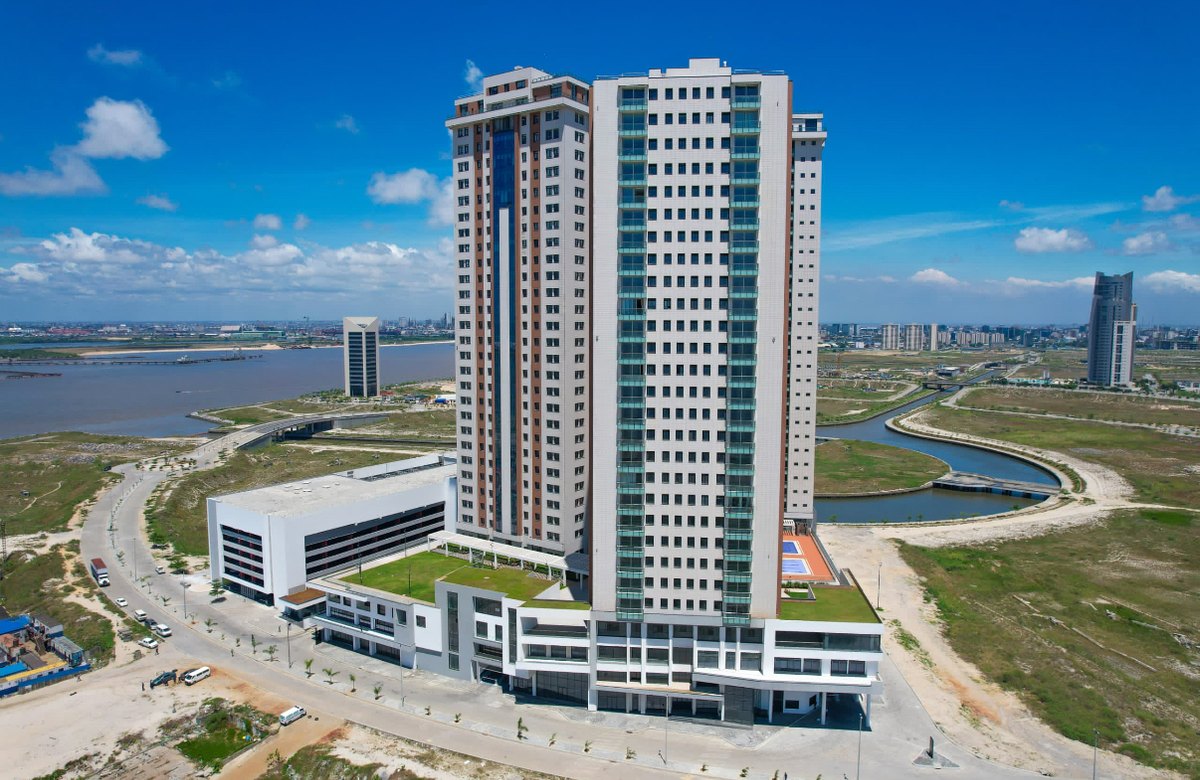 Azuri Towers — completed aerial view, Nigeria's tallest residential tower, Eko Atlantic City